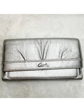 COACH Metallic Silver Wallet